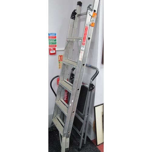 1153 - Werner Step-stool, three-way Beldray stepladder. (2)