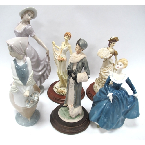 1205 - Leonardo 'The Promenade' Plus 'Celebration' Figurine, Vittorio Tessaro, Royal Doulton plus two Nao s... 