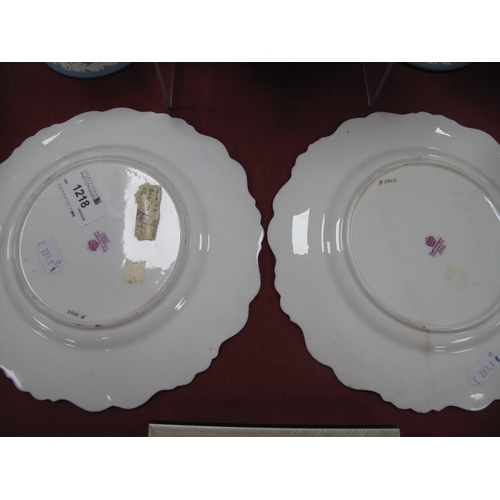 1218 - A Pair of Royal Paragon Cabinet Plates signed by Austin and handpainted with roses and blossom withi... 