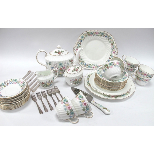 1233 - Aynsley Wild Tudor Tea Set, including eight cups, ten saucers, ten teaplates, tea pot, jug and lidde... 