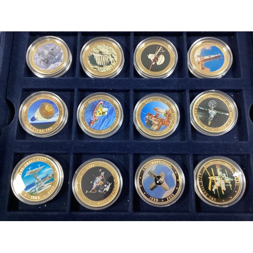 428 - Westminster 'The History Of Space Exploration' Gold Plated Proof Coin Collection, thirty six coins i... 