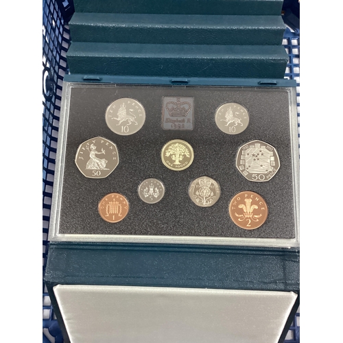 442 - Collection Of Thirteen Royal Mint UK Proof Coin Sets, 1983 to 1995, including 1992 with a dual dated... 