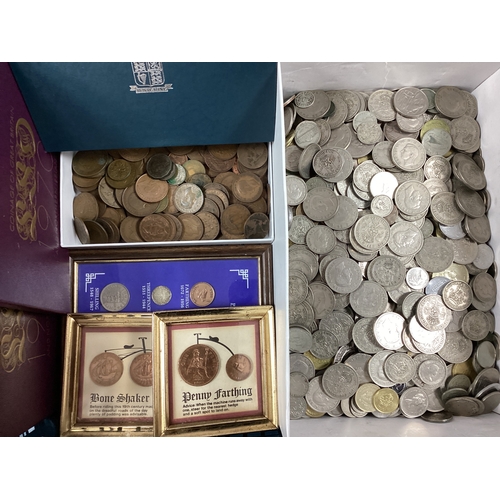 451 - Large Collection Of GB And World Coinage, including two 1970 Royal Mint proof sets, a 1997 Royal Min... 