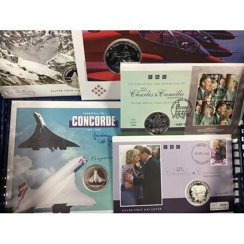 456 - Five Silver Commemorative Coin Coverrs, including a signed Farewell to Concorde, Red Arrows 40 years... 