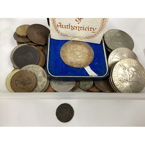 474 - Collection Of Mainly GB Coinage, including an Edward I silver Penny, Sir Winston Churchill silver Ce... 