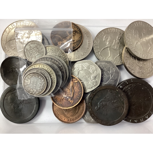 477 - Collection Of GB Coinage, including pre 1947 and XIX Century silver total weight 95g, 1806 George II... 