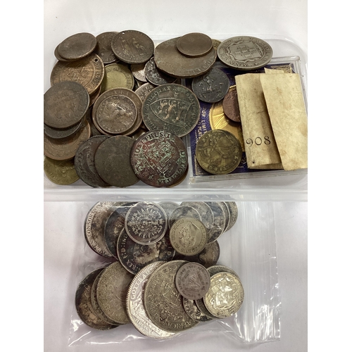 479 - GB And World Silver Coins, including USA, Germany, Italy, India etc, total weight 215g, together wit... 