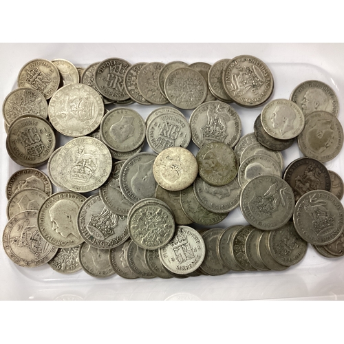 499 - GB Pre 1947 Silver Coins, including Half Crowns, Florins, Shillings etc, total weight 250g.