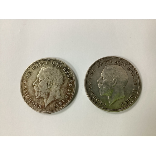 500 - Two 1935 George V GB Crowns.