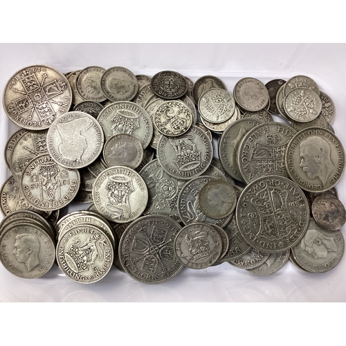 525 - GB Pre 1947 Silver Coins, Half Crowns, Florins, Shillings etc, total weight 435g.