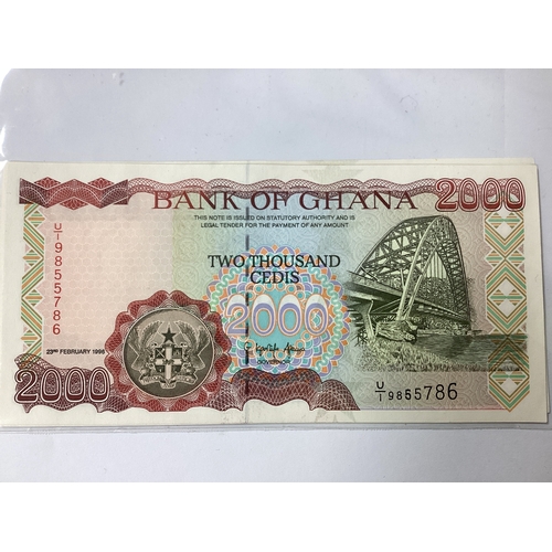 530 - Six Uncirculated Consecutive Run Ghana Two Thousand Cedis Banknotes (Large), UI9855785 - UI9855790.