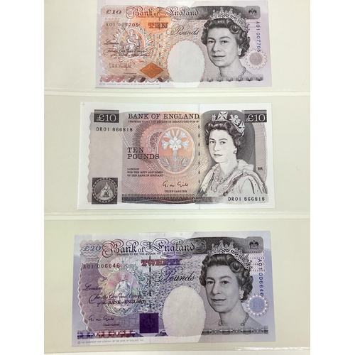 535 - Collection Of Thirteen GB Uncirculated Banknotes, including four £20, two £10, six £5 and a Ten Shil... 