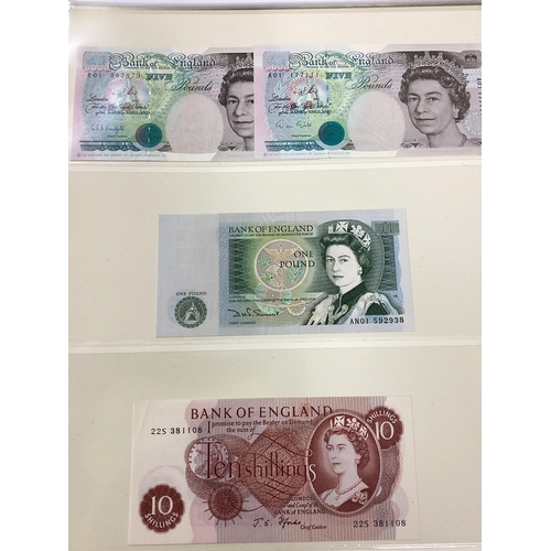 535 - Collection Of Thirteen GB Uncirculated Banknotes, including four £20, two £10, six £5 and a Ten Shil... 