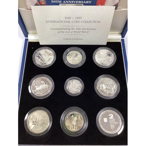 572 - Royal Mint 50th Anniversary Of The End Of World War II Silver Proof International Coin Collection, c... 