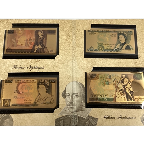 589 - Great British Icons UK Banknote And Coin Collection, includes a 2019 Gibraltar gold proof double Cro... 