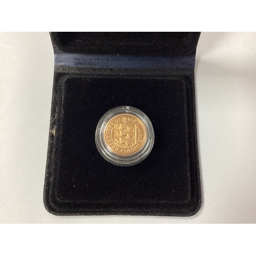 610 - Royal Mint 1981 Guernsey Gold Proof £1 Coin, cased with a certificate of authenticity.