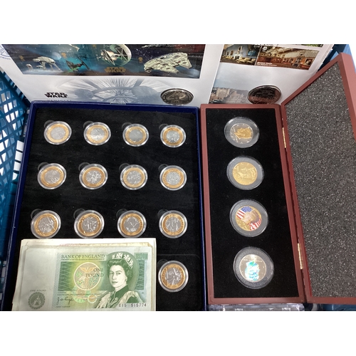 424 - Large Collection Of Coins And Banknotes, including a 2016 Rio Olympics coin collection, coin covers,... 