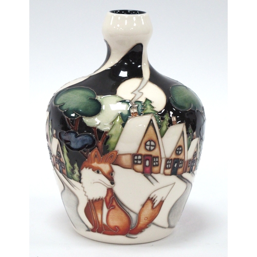 1245 - A Moorcroft Pottery Vase, decorated in the 'Fox Watch' design by Nicola Slaney, shape 144/6, impress... 