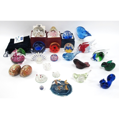 1280 - Caithness Paperweights, Onyx hand cooler, Royal Crest paperweights, etc:- One Tray.