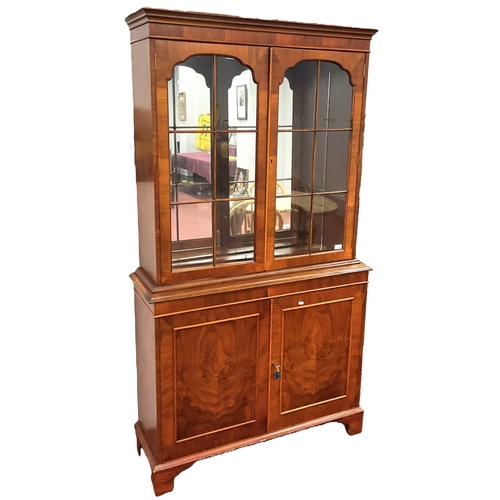 1484 - Mahogany Display Cabinet, circa late XX Century, with astragal upper doors and panelled lower doors,... 