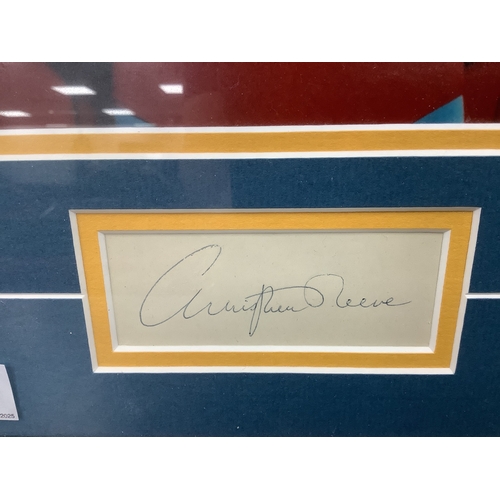 541 - A Framed Christopher Reeve Autograph (unverified - bidder to assure themselves of authenticity). Sup... 