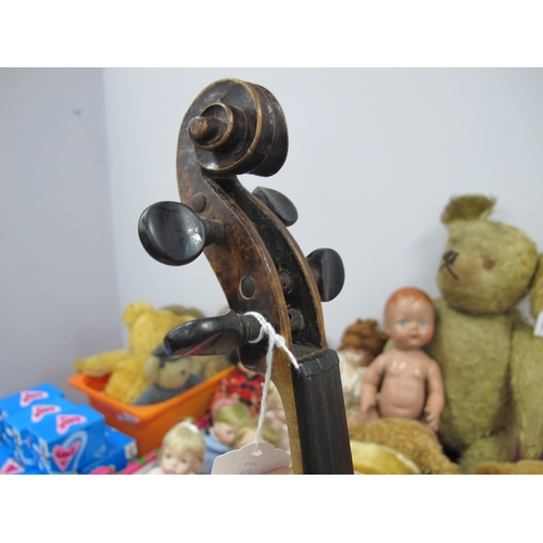 1359 - XIX Century Violin, one piece back 35cm long, overall 59cm.