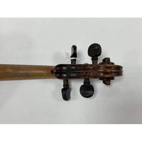 1359 - XIX Century Violin, one piece back 35cm long, overall 59cm.