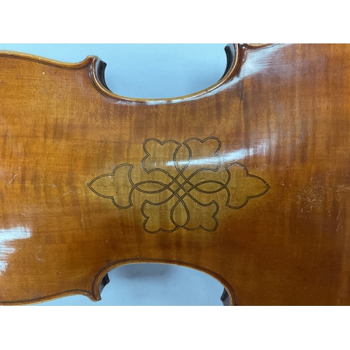 1375 - XIX Century Violin with Symmetrical Design to Two Piece Back, 36cm long, overall 59cm together with ... 