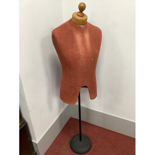 1573 - A Male Torso Shop Mannequin on a Metal Stand, circa 1950s, approximately 143cm tall.