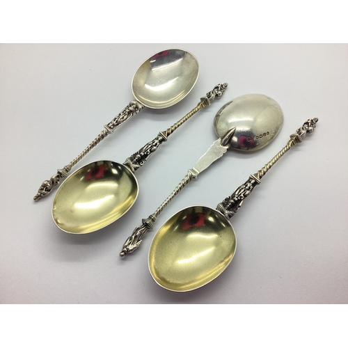 131 - A Set of Three Victorian Hallmarked Silver Parcel Gilt Apostle Spoons, Messrs Barnard, London 1875, ... 