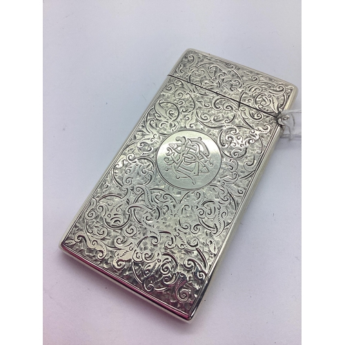 148 - A Decorative Edwardian Hallmarked Silver Card Case, D&F, Birmingham 1904, of rectangular form, allov... 