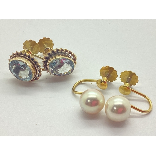 157 - A Pair of Antique Style Single Stone Earrings, (unpierced screw fittings), oval collet set within tw... 