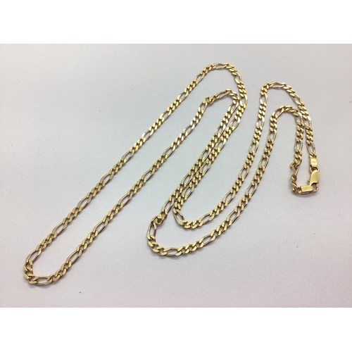 166 - A Two Tone Figaro Link Chain, stamped 