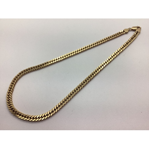 169 - A Modern Flat Curb Link Chain Necklace, of uniform design, 38cm long (26.5grams).