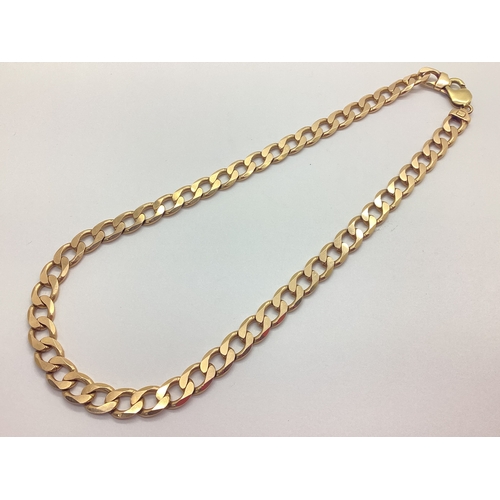 173 - A UNOAERRE Solid 9ct Gold Curb Link Chain, of uniform design, 47.5cm long (63grams).