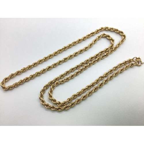 178 - A 9ct Gold Ropetwist Necklace, 62cm long (7grams).