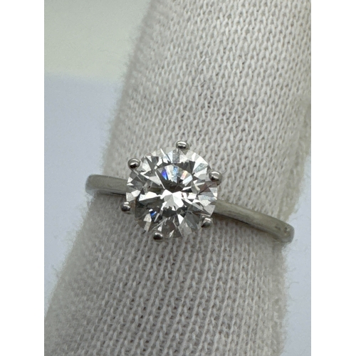 287 - A Diamond Single Stone Ring, the 1.01 carat brilliant cut stone, within Platinum six claw setting (f... 