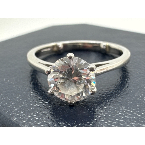 287 - A Diamond Single Stone Ring, the 1.01 carat brilliant cut stone, within Platinum six claw setting (f... 