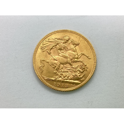 291 - 1913 George V Gold Sovereign.