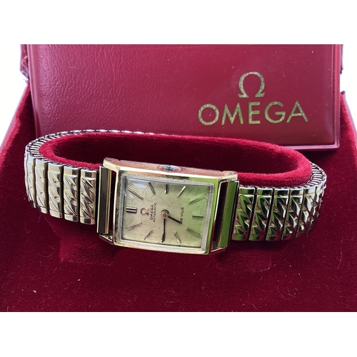 311 - Omega; DeVille Vintage Wristwatch, the signed champagne dial with gilted baton markers, in a plain r... 