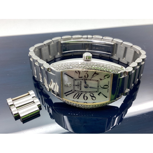 313 - Montega; Swiss Made Diamond Inset Cocktail Ladies Wristwatch, the signed mother of pearl dial with b... 