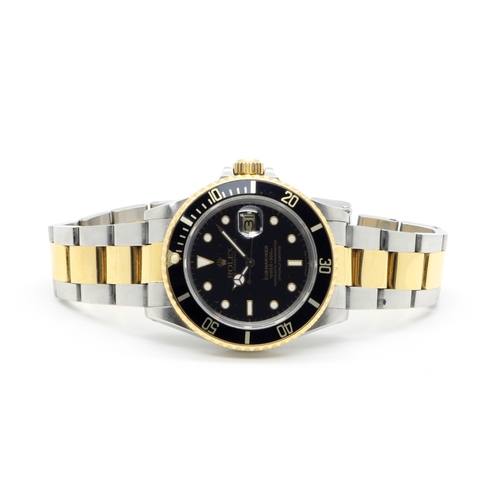 314 - Rolex; A 1980's Submariner Bi-Metal Black Dial Automatic Gent's Wristwatch, Ref: 16803, Serial No: 9... 