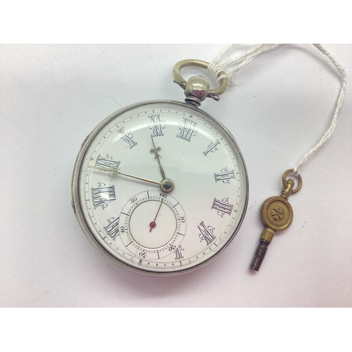 334 - A Victorian Hallmarked Silver Cased Openface Pocket Watch, the white dial with decorative Roman nume... 