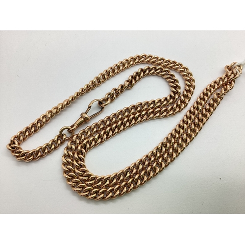 371 - A 9ct Gold Curb Link Watch Chain, each link of uniform size, to swivel style clasp, approximately 60... 