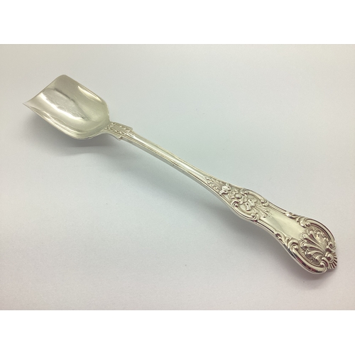 62 - A Victorian Hallmarked Silver King's Pattern Cheese Scoop Spoon, T.S, London 1875, approximately 21c... 