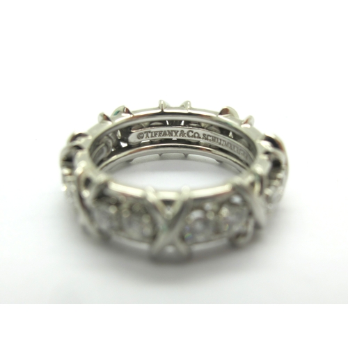 288 - Tiffany & Co; Jean Schlumberger 'Sixteen Stone' Platinum (950) Eternity Ring, the round cut diamonds... 