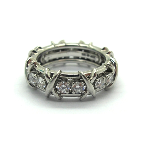 288 - Tiffany & Co; Jean Schlumberger 'Sixteen Stone' Platinum (950) Eternity Ring, the round cut diamonds... 