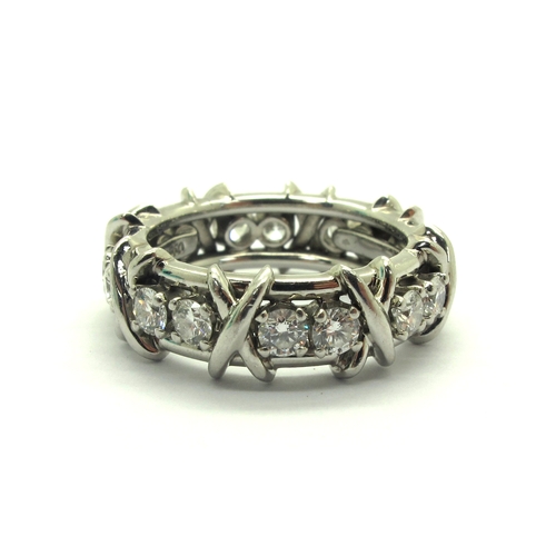 288 - Tiffany & Co; Jean Schlumberger 'Sixteen Stone' Platinum (950) Eternity Ring, the round cut diamonds... 