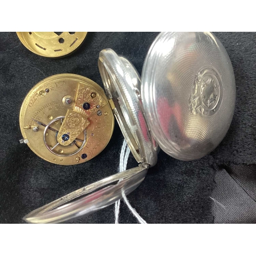 336 - B Russell Norwich; A Victorian Hallmarked Silver Cased Openface Pocket Watch, the unsigned white ena... 