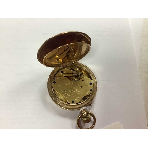 343 - Thos Russel & Son Liverpool; An 18ct Chester Gold Full Hunter Cased Pocketwatch, the signed white di... 